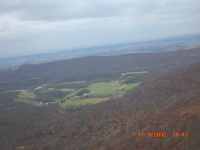The main LZ is bordered by the road in the center of the picture.
