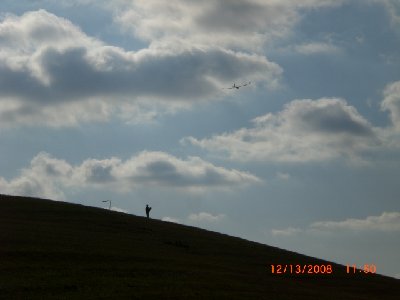Kevin soaring the hill.