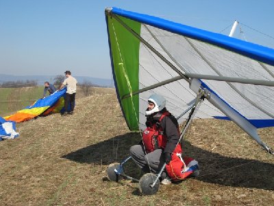 Janni waits for the winds to stop blowing downhill.