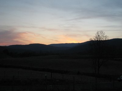 A nice sunset behind the mountains to cap off the day!