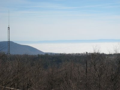 Looking OTB toward High Rock, a sea of fog.