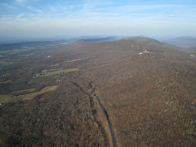 View to the north, Route 16 below.