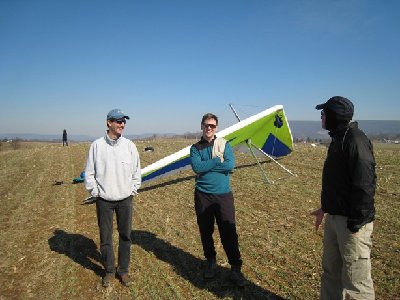 Matthew, Steve, and Joe debate which side of the hill is actually flyable