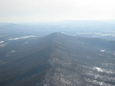 Approaching the vertex of the 'V' in the ridge
