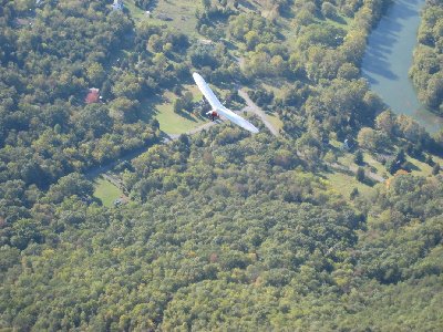 Hugh working a thermal downwind of the LZ