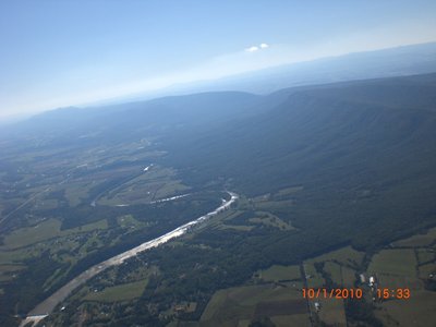 Sun glinting off the South Fork of the Shenandoah.