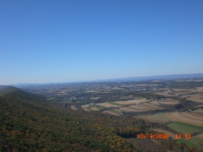 The town of Pillow in the distance.